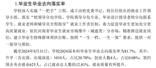 河南城建学院就业率及就业前景怎么样