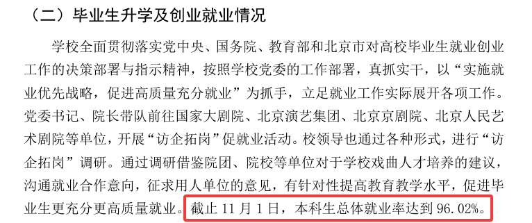 中国戏曲学院就业率及就业前景怎么样