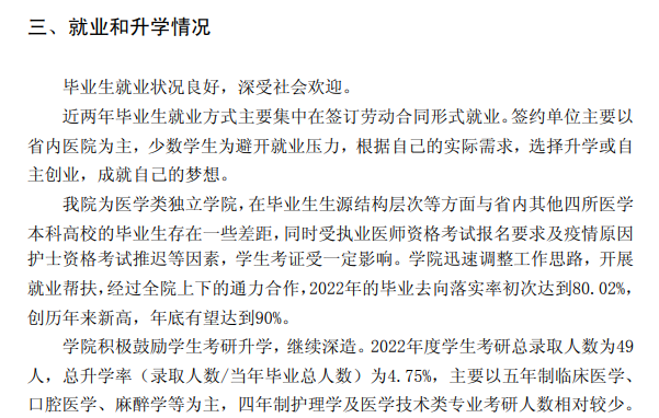 晋中健康学院就业率及就业前景怎么样