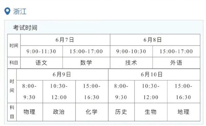 2026年全国高考时间确定！附各省考试科目安排