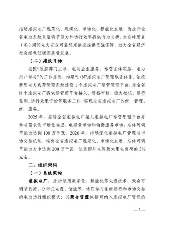 四川能源局发布《虚拟电厂建设与运营管理实施方案（征求意见稿）》