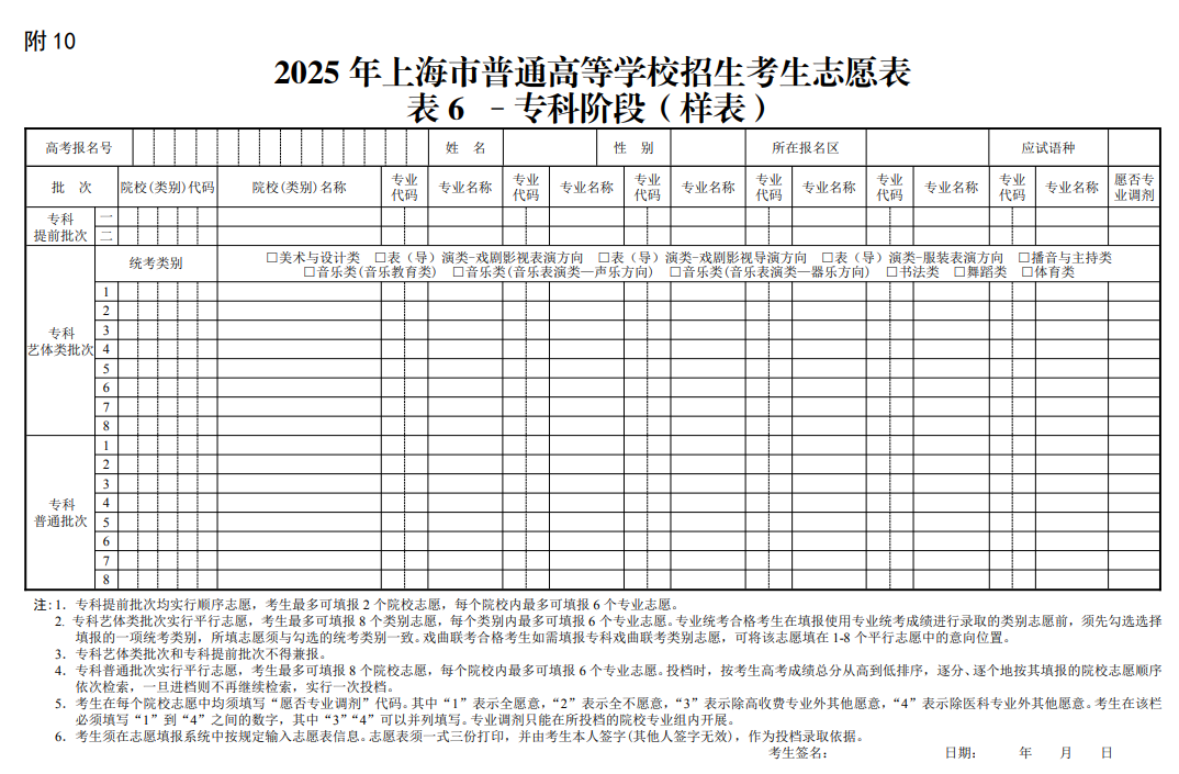 2026志愿填报草表-高考志愿填报样表(各省汇总)