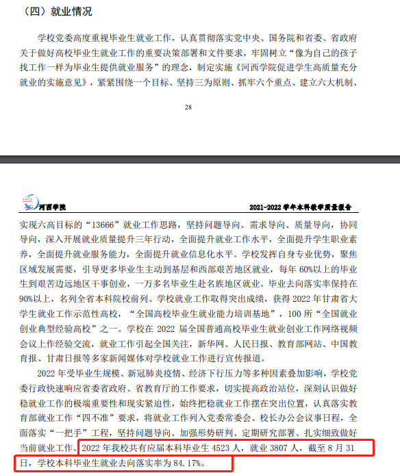 河西学院就业率及就业前景怎么样