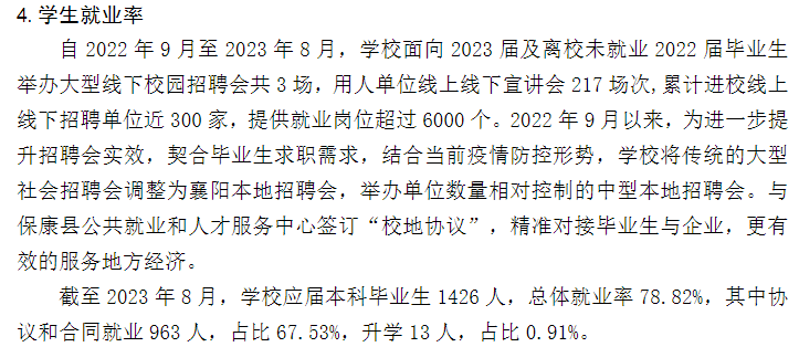 湖北文理学院理工学院就业率及就业前景怎么样
