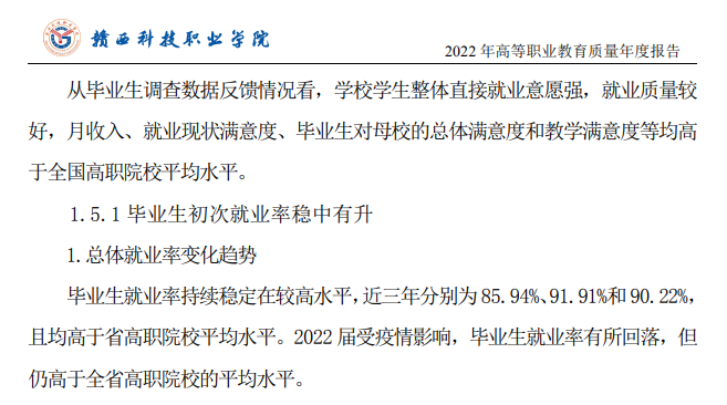 赣西科技职业学院就业率及就业前景怎么样