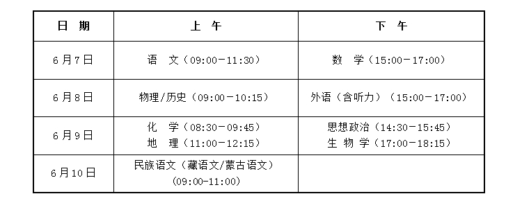 高考时间2026年几月几日考试呢?附全国31省科目时间表