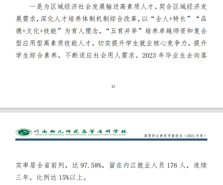 川南幼儿师范高等专科学校就业率及就业前景怎么样