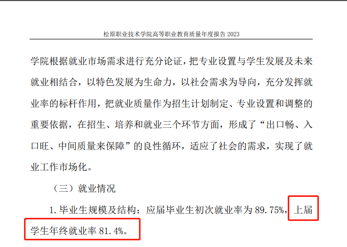 松原职业技术学院就业率及就业前景怎么样