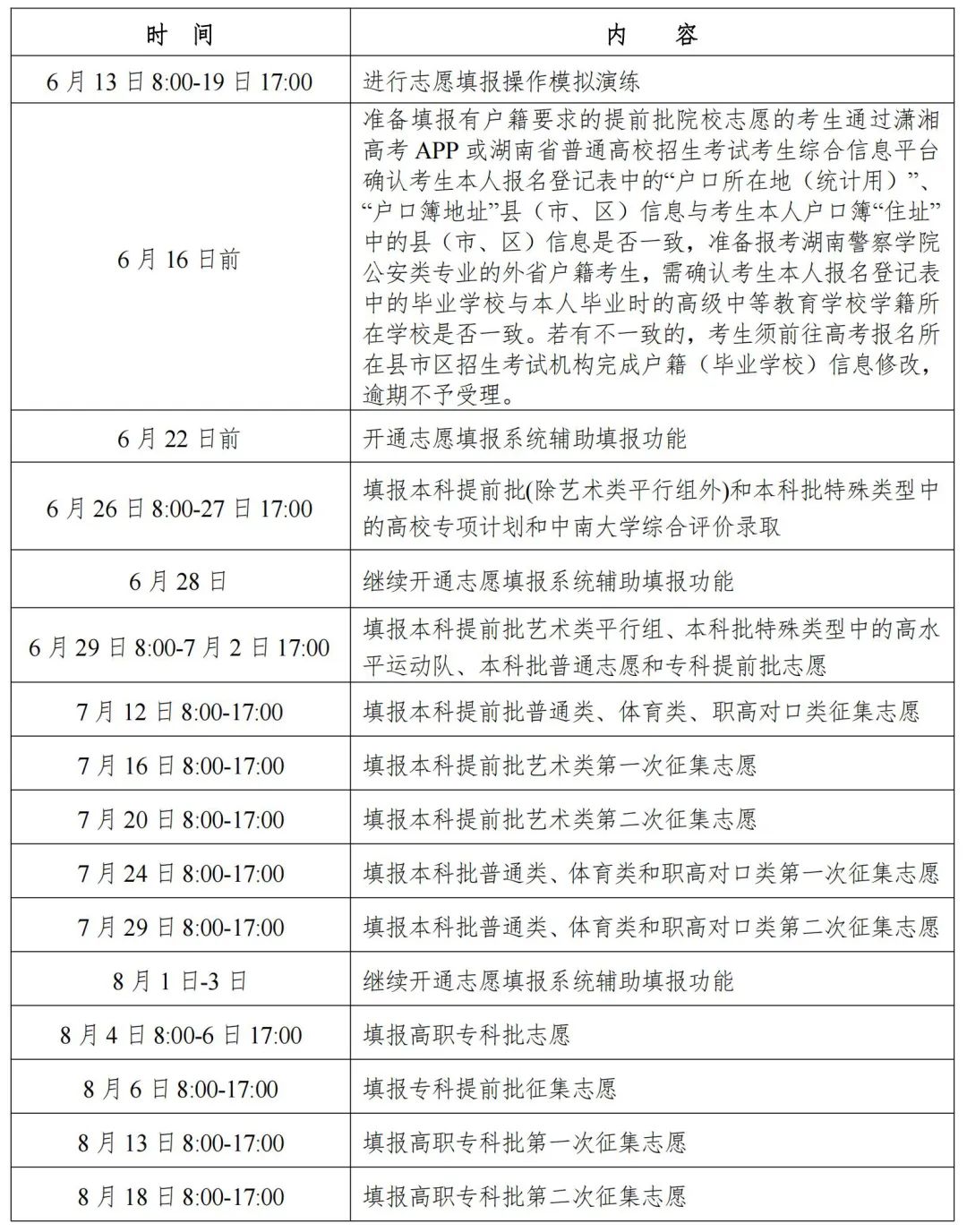 2026年湖南高考时间节点一览表：含出分时间、志愿填报时间