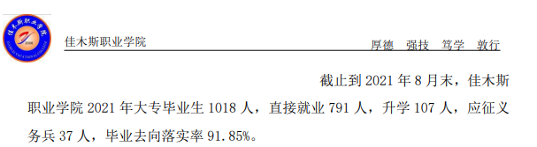 佳木斯职业学院就业率及就业前景怎么样