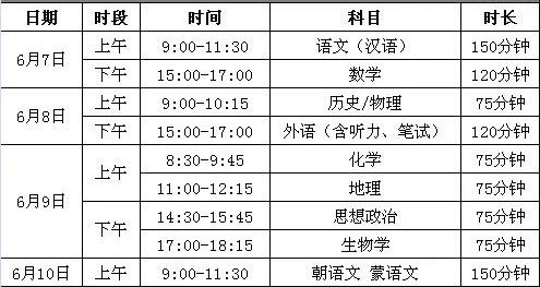 2026年全国高考时间安排表最新公布（各地区汇总）