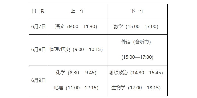 高考时间2026年几月几日考试呢?附全国31省科目时间表