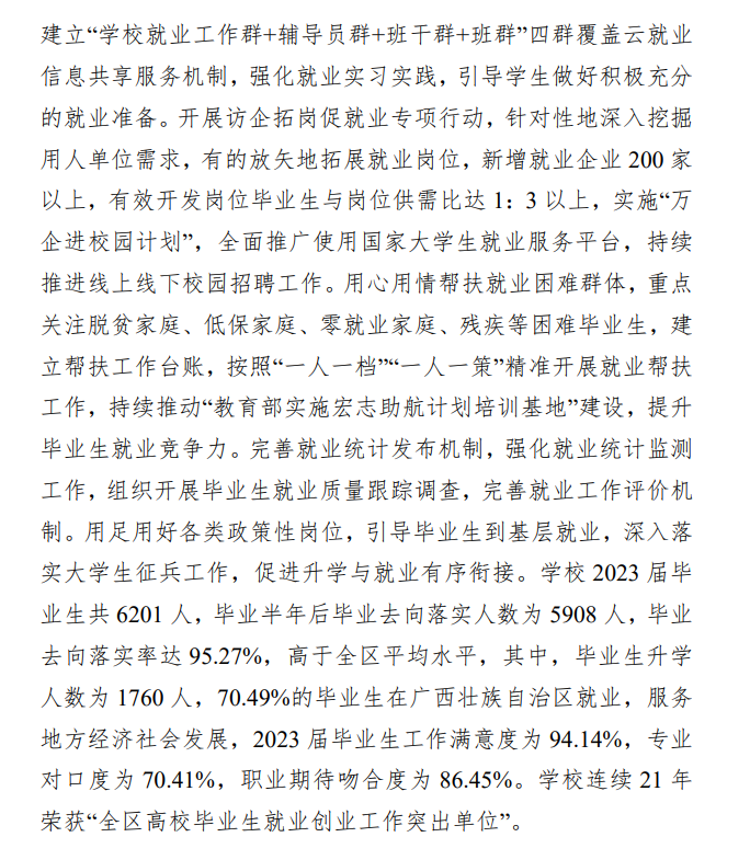 广西职业技术学院就业率及就业前景怎么样