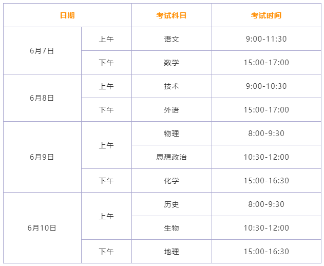 2026年全国高考时间安排表最新公布（各地区汇总）