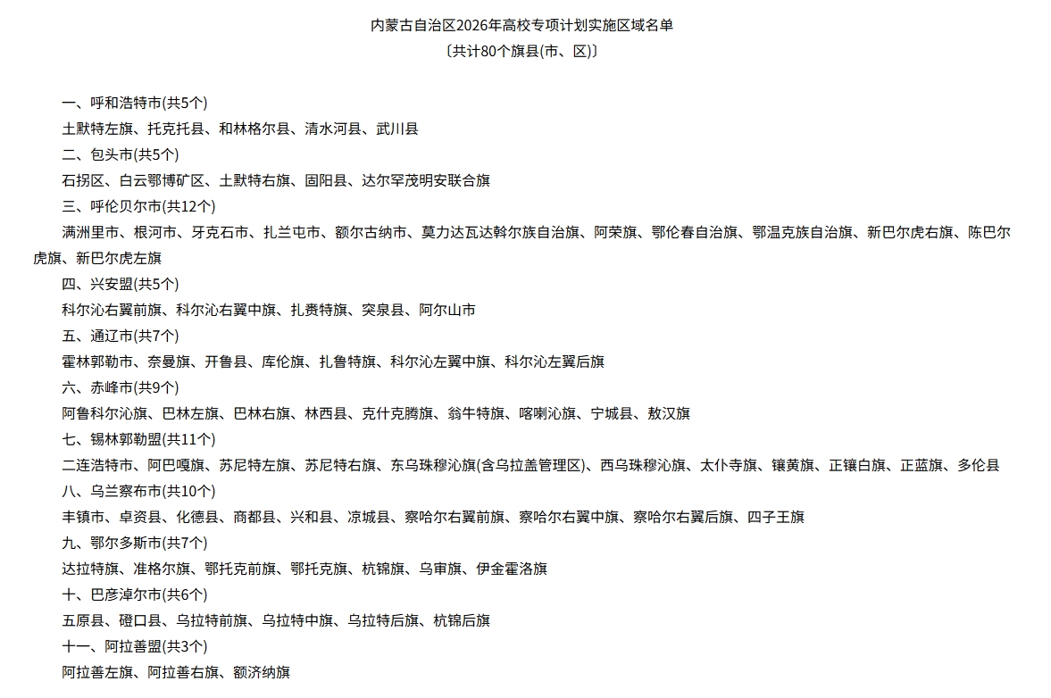 2026年高校专项计划报名时间公布!31省汇总!附教育部原文通知