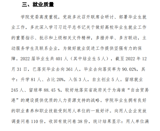 海南健康管理职业技术学院就业率及就业前景怎么样
