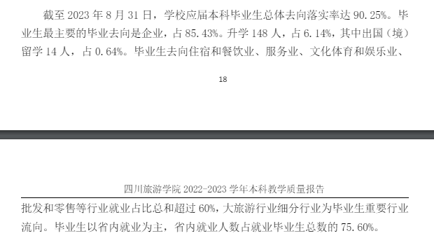 四川旅游学院就业率及就业前景怎么样