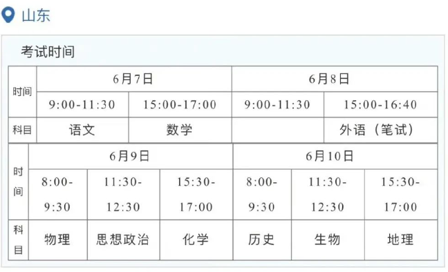 2026年全国高考时间确定！附各省考试科目安排
