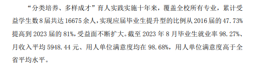 宁波城市职业技术学院就业率及就业前景怎么样