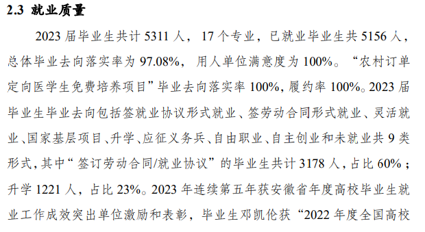 安徽第二医学院就业率及就业前景怎么样