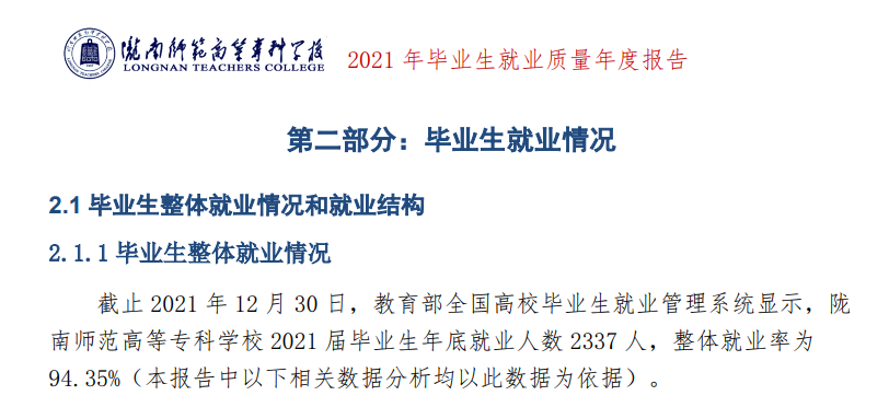 陇南师范学院就业率及就业前景怎么样 陇南师范学院就业率及就业前景怎么样