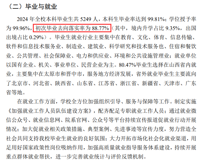 晋中学院就业率及就业前景怎么样