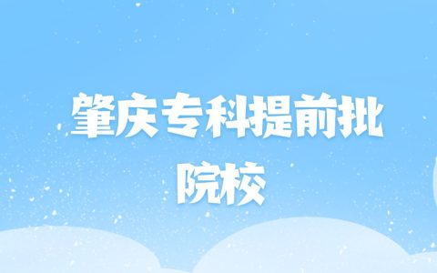 2026年肇庆专科提前批大学名单（含录取分数线）